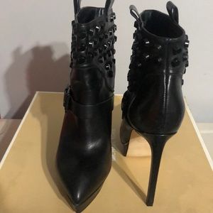 Michael Kors black studded stiletto booties